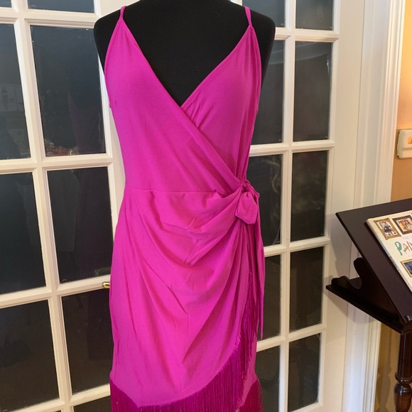 INC International Concepts Dresses & Skirts - INC Sexy Fuchsia Fringe Dress